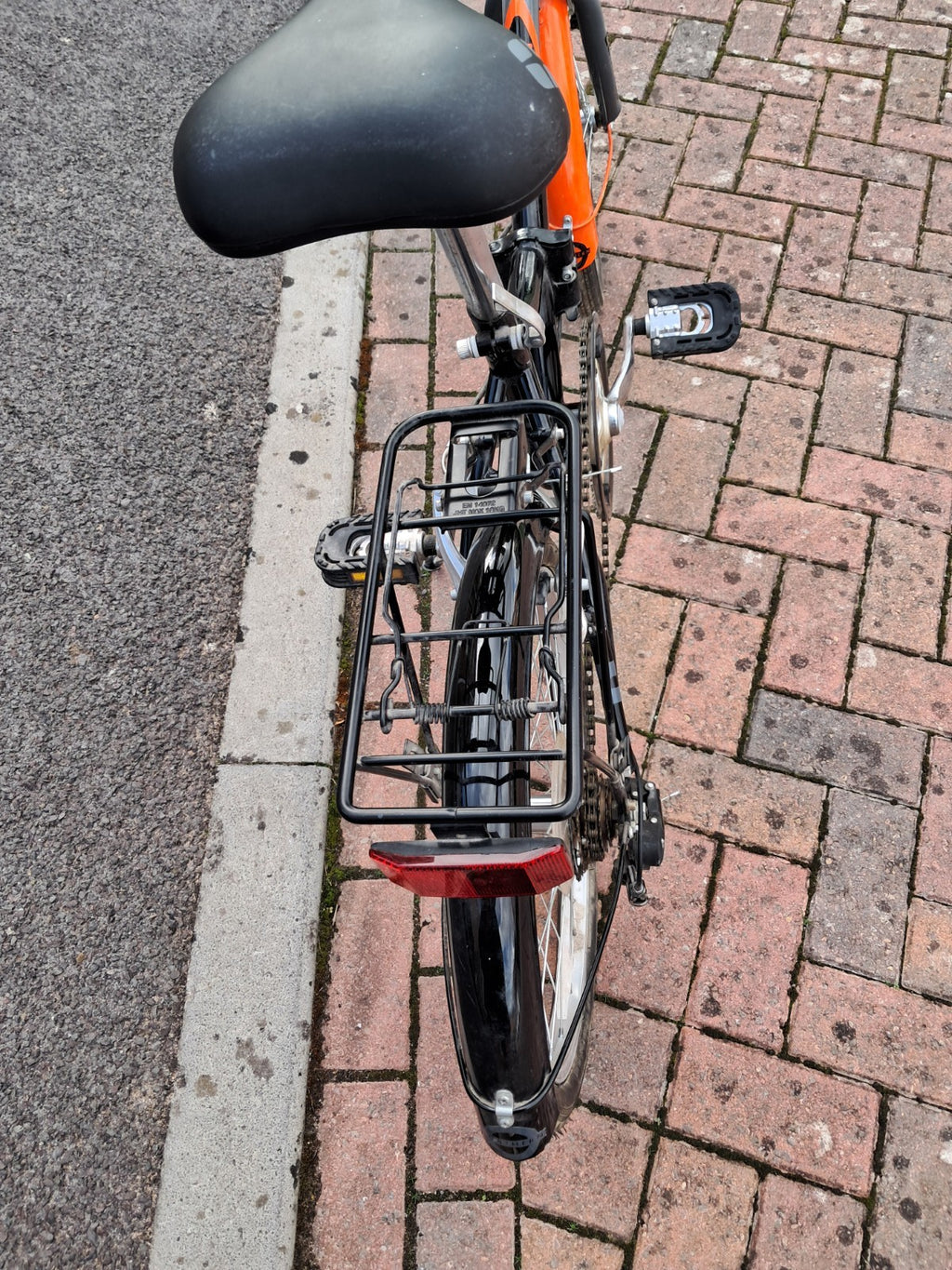 Compass 20in Folding Bike Black/Grey/Orange Mudguards Rear Rack Grip Shifter