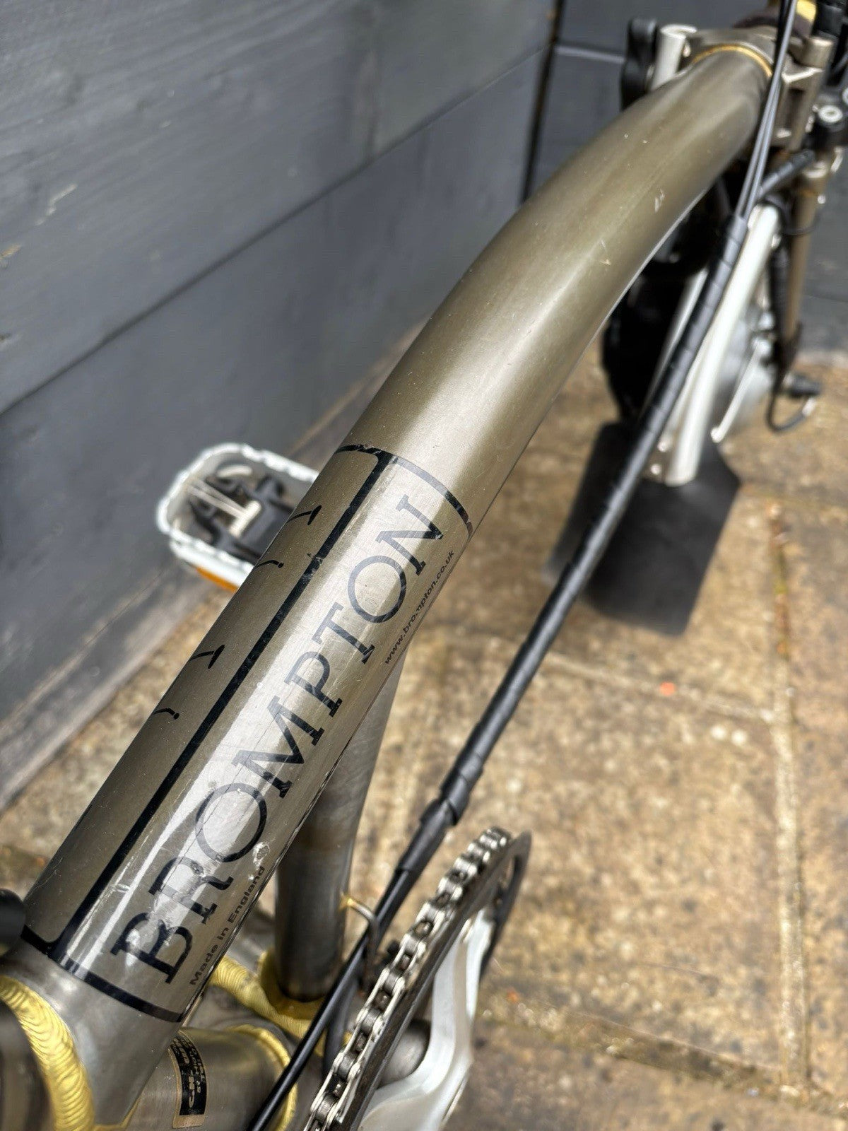 Brompton M3L Folding Bicycle + Assist in Raw Lacquer - Only Light Leisure Use