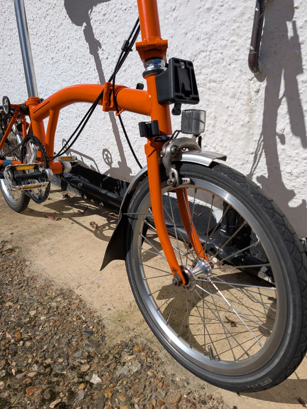 Brompton S3L folding bike 3 speed orange + bag + extended seat post.