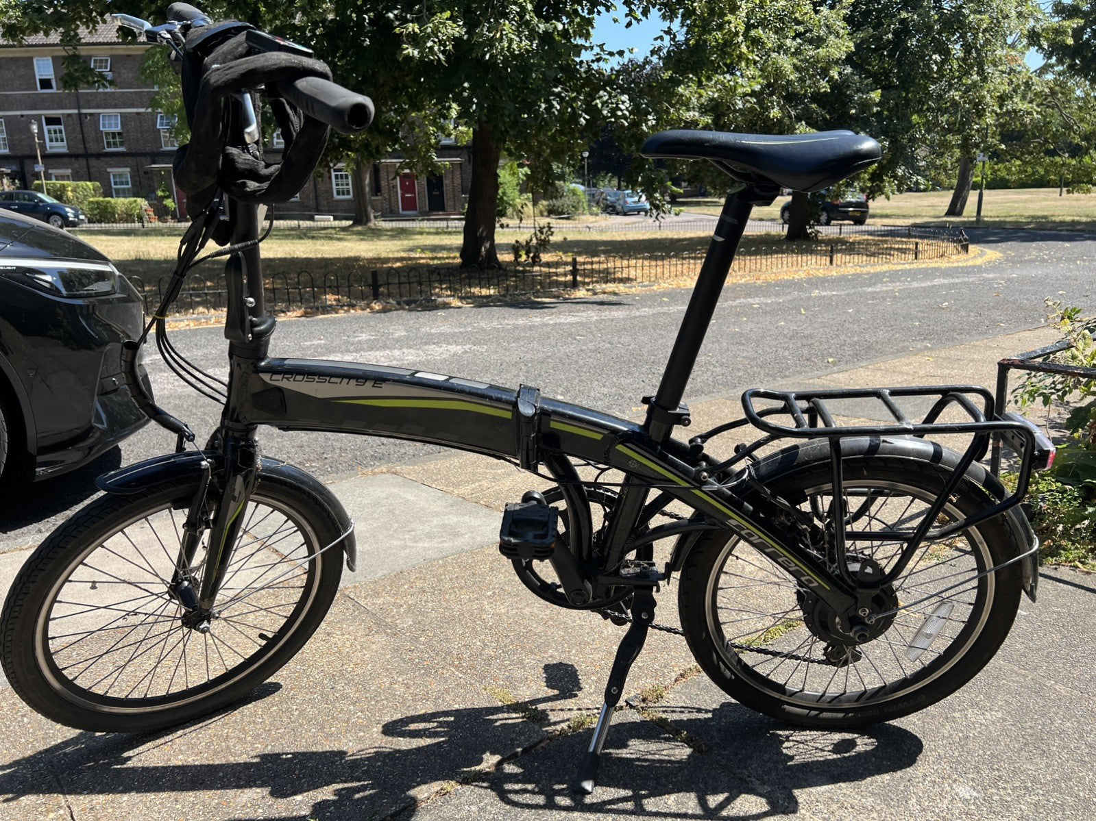 Carrera Crosscity E 20in Folding bike Black/Green collection Greenwich