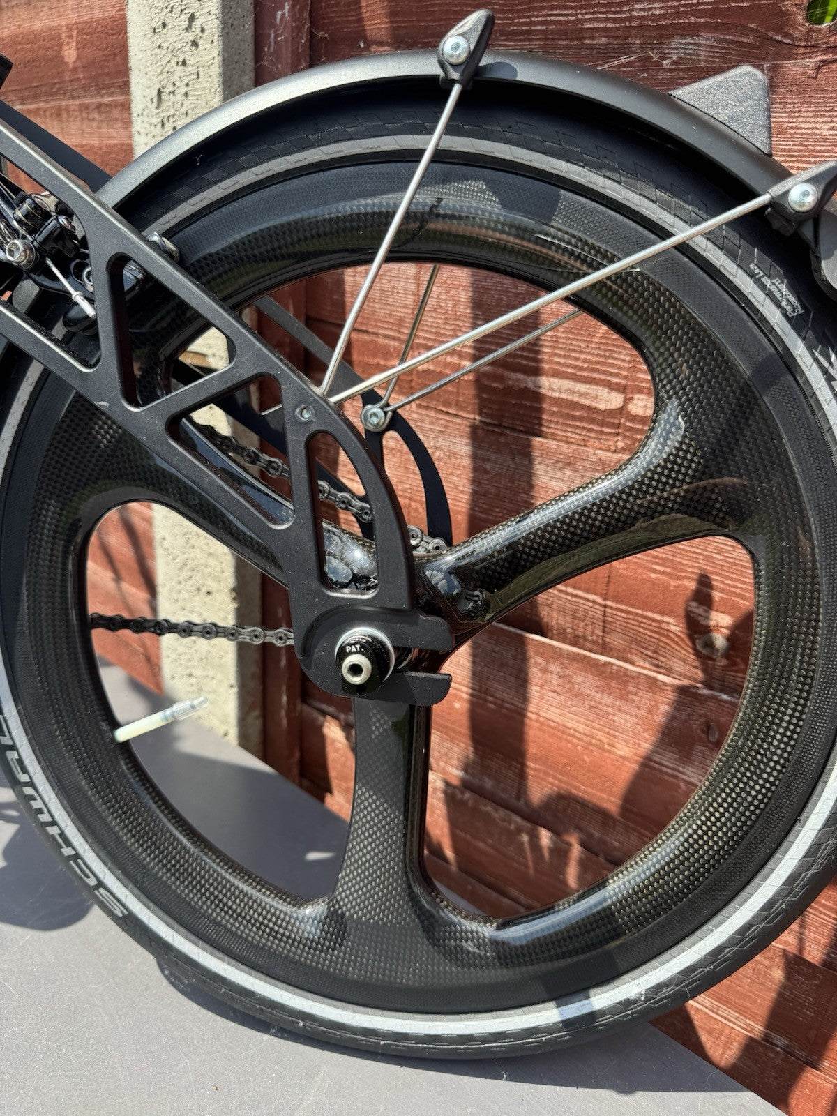 Hummingbird Prodrive Folding Bike Carbon Tri-Spokes mint condition+£174 CarryBag