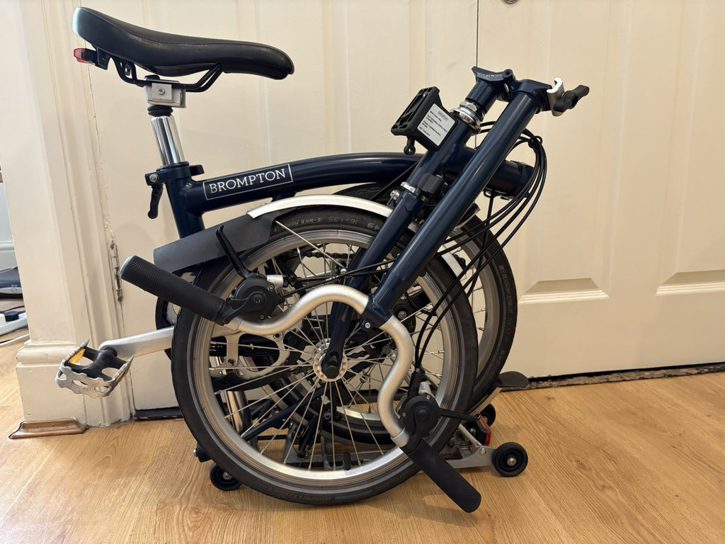 Brompton Folding Bike 16in Blue Rear Rack Mudguards Caliper Side-Pull Brakes