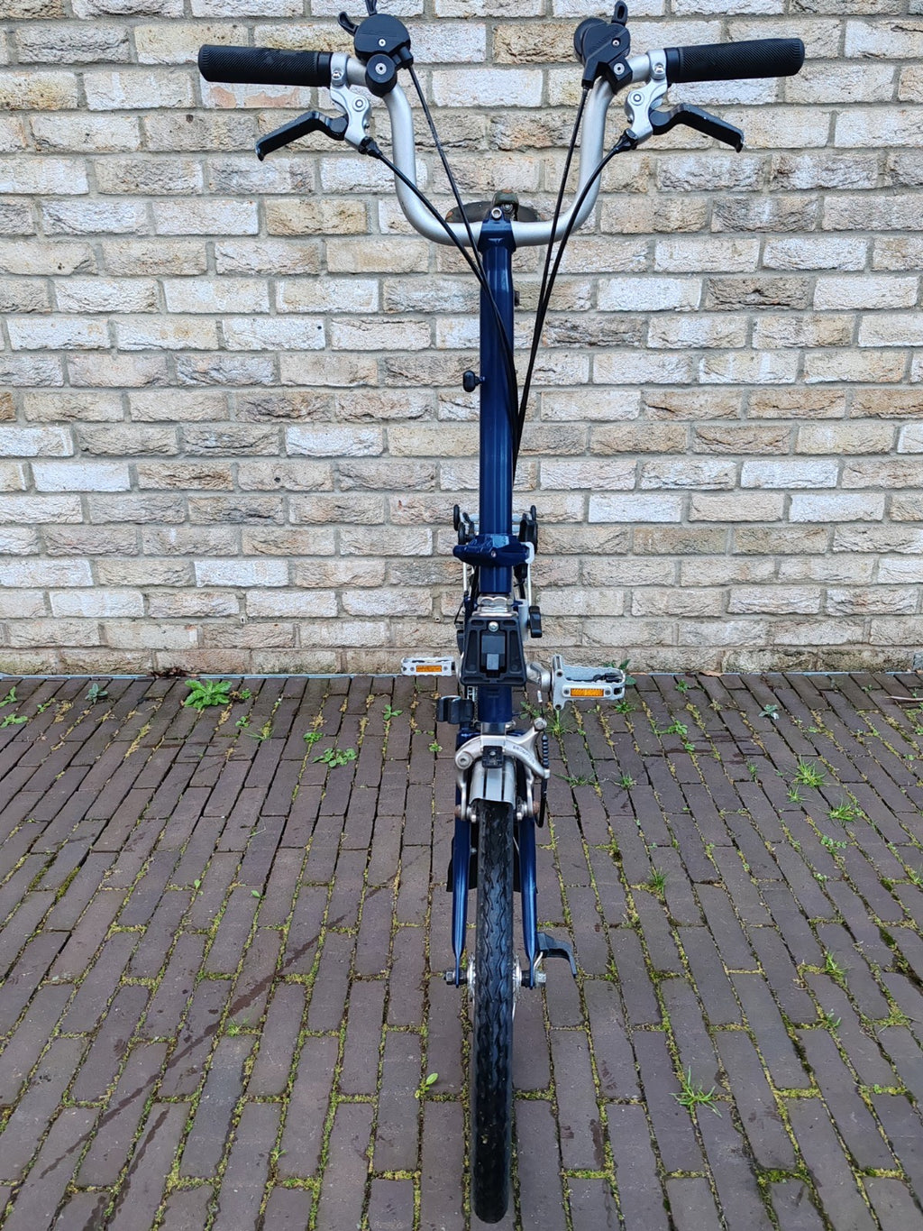 Brompton H6R 6 Speed Folding Bike Rack Brooks Saddle Commuter Blue