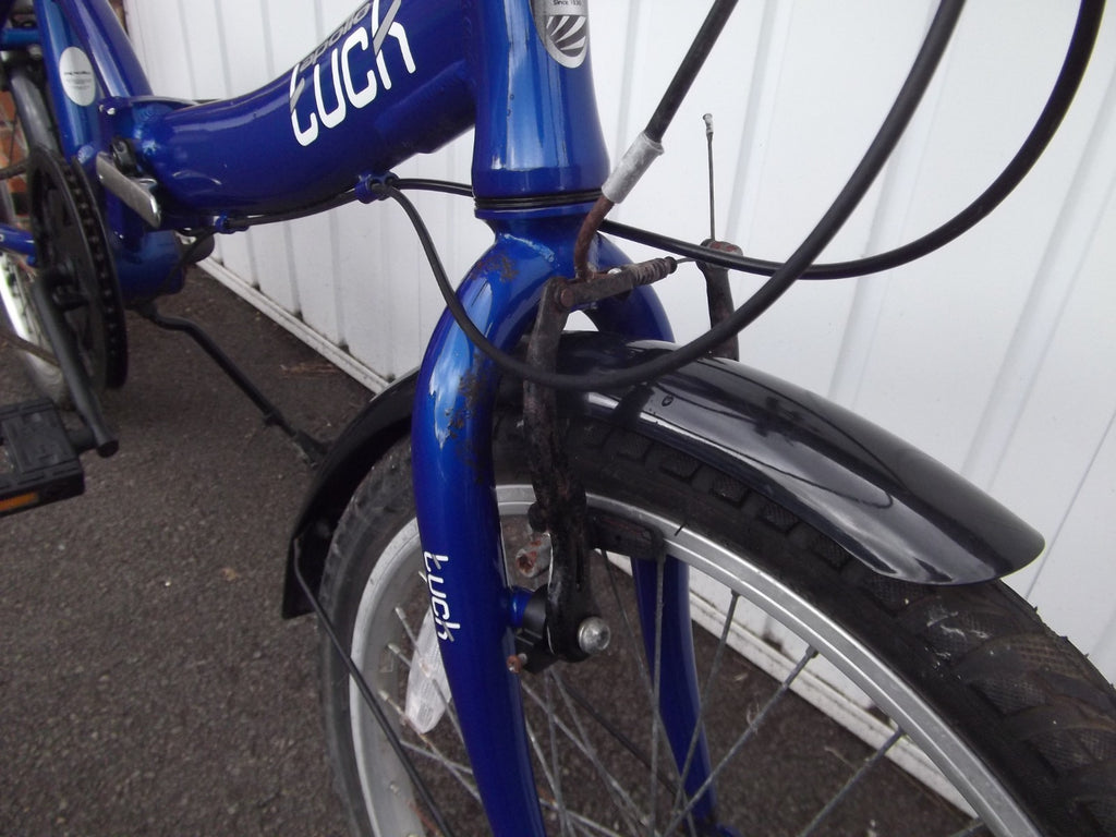 Apollo Tuck Folding Bike 20in Blue 6-Speed V-Brake Kickstand