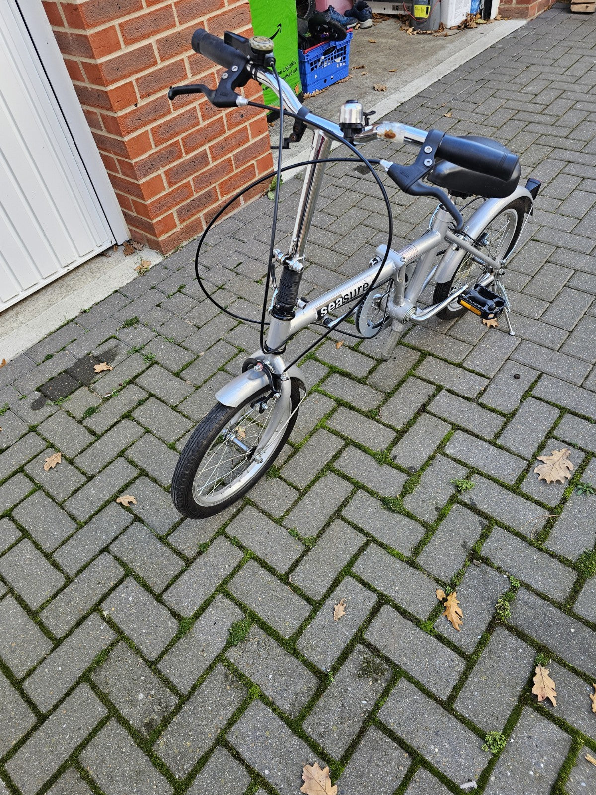 Seasure Folding Bike 16" 6-Speed Compact Lightweight Commuter Silver