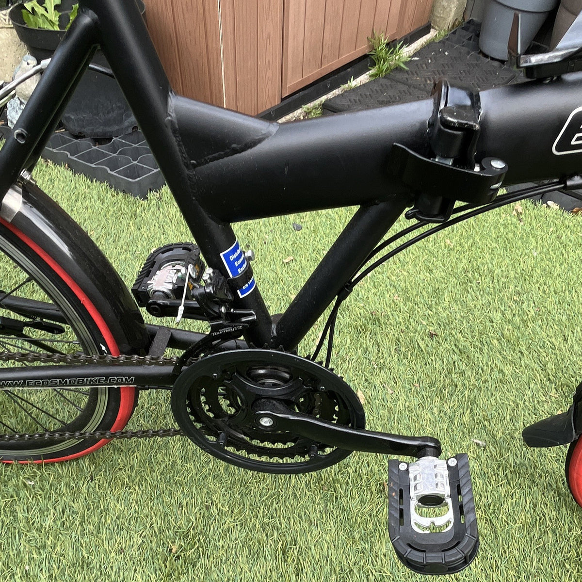 Ecosmo 20in Folding Bike V-Brake Mudguards Kickstand Derailleur Black/Red