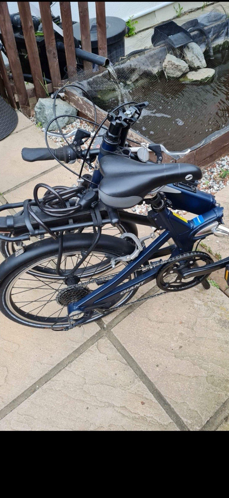 Blue Halfway Folding Bike with Front Shopping Basket  Halfway folding bike