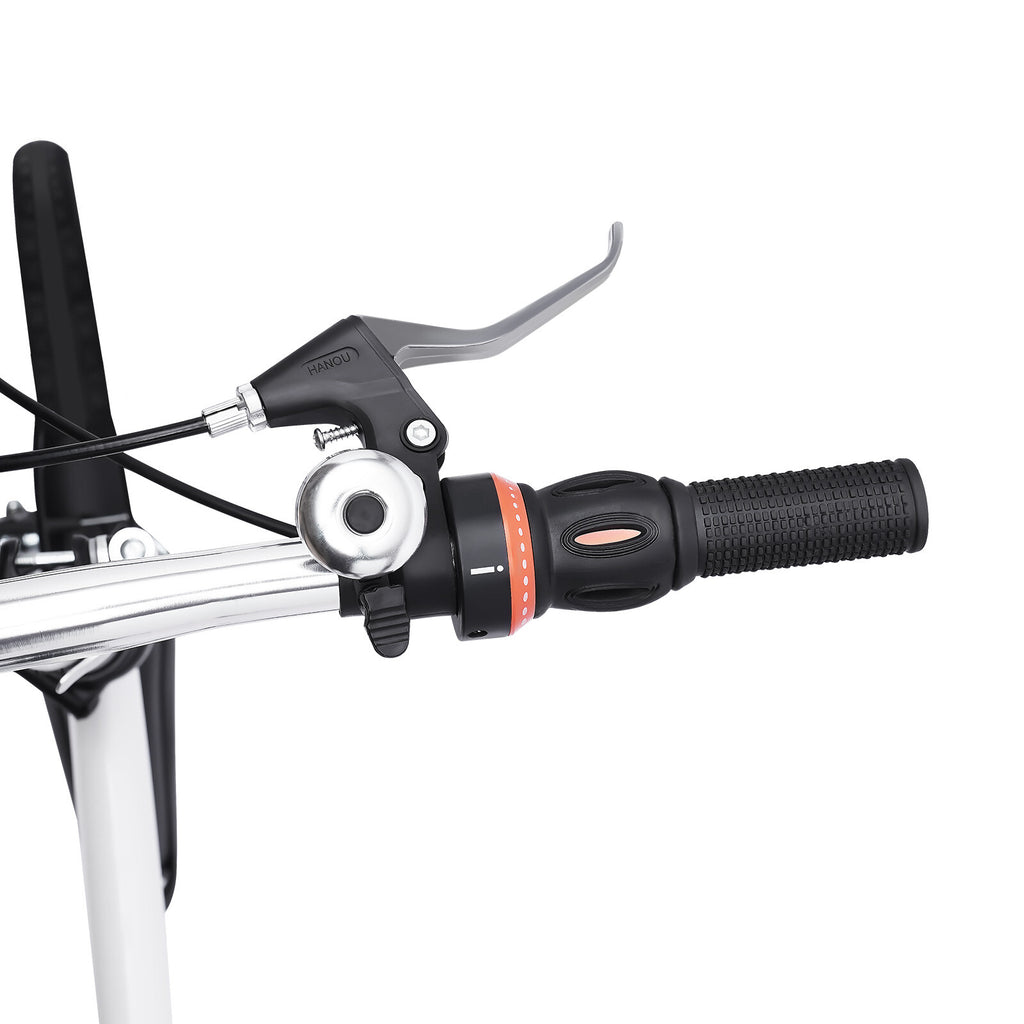 White Folding Bike Foldable City Bike for Adult 20" Commute Bicycle 6 Speed Gear