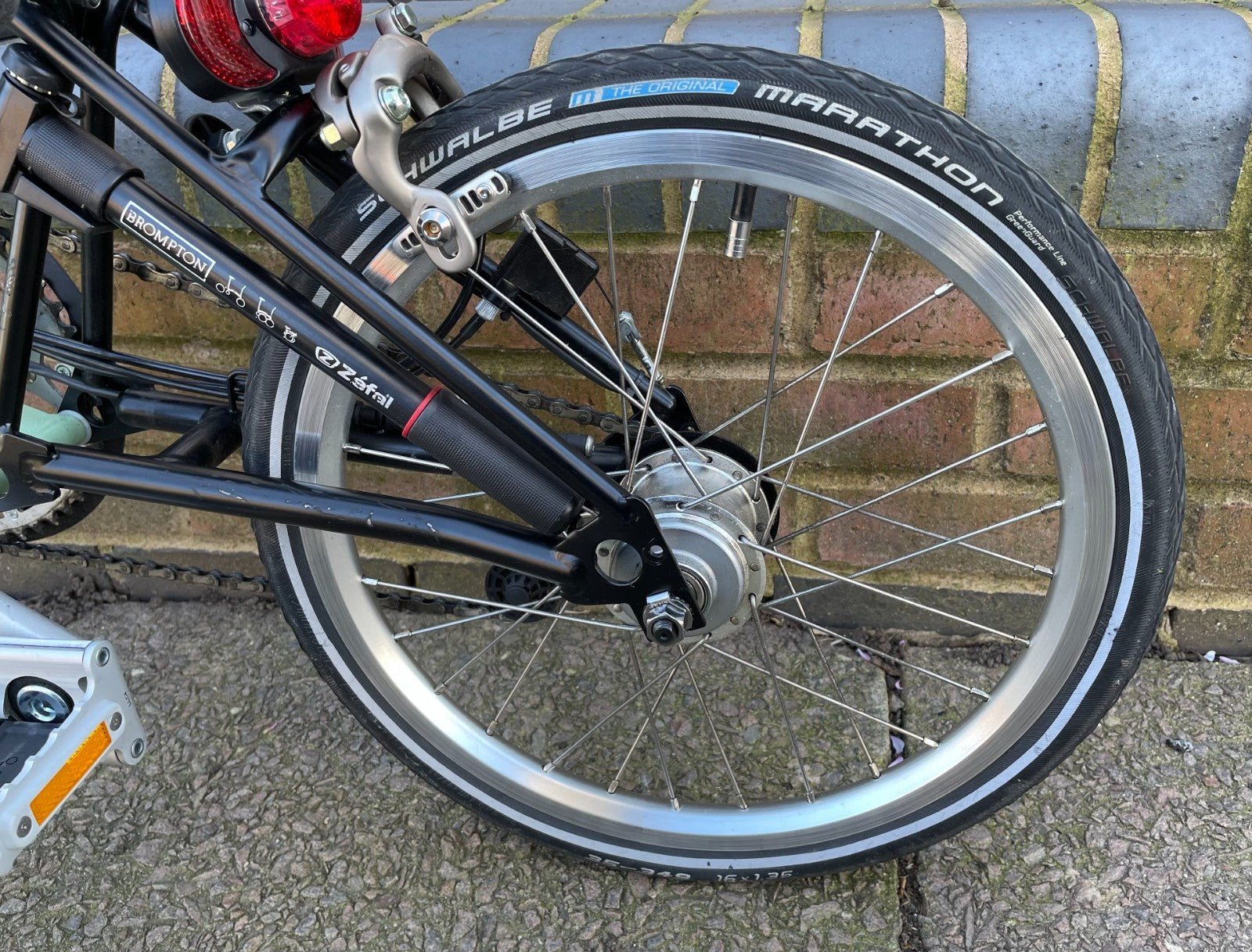 BROMPTON 6-SPEED H-TYPE CUSTOM URBAN TOURER, SAGE GREEN with BLACK EXTREMITIES