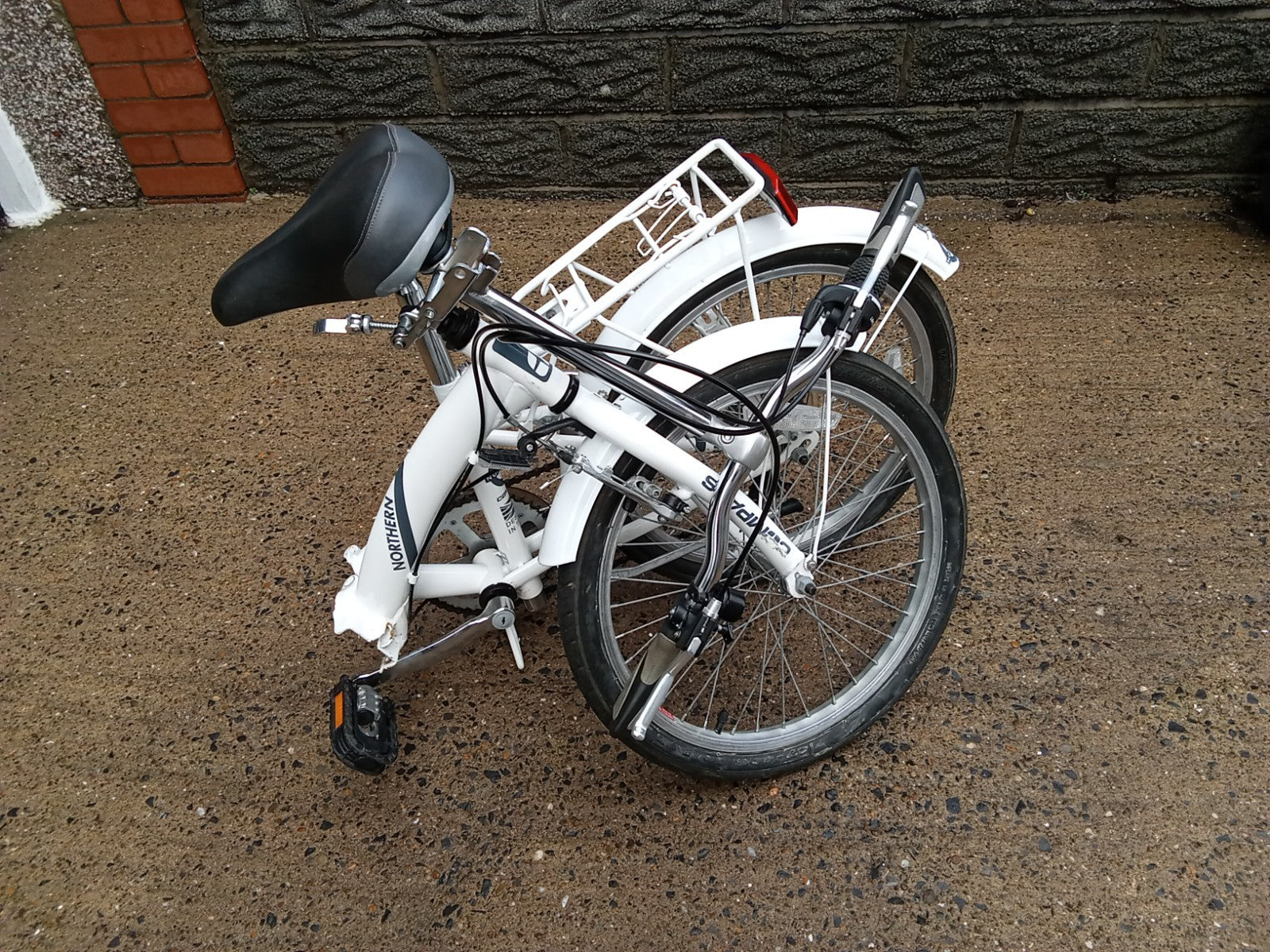 folding bicycle used Compass Northern white very good condition
