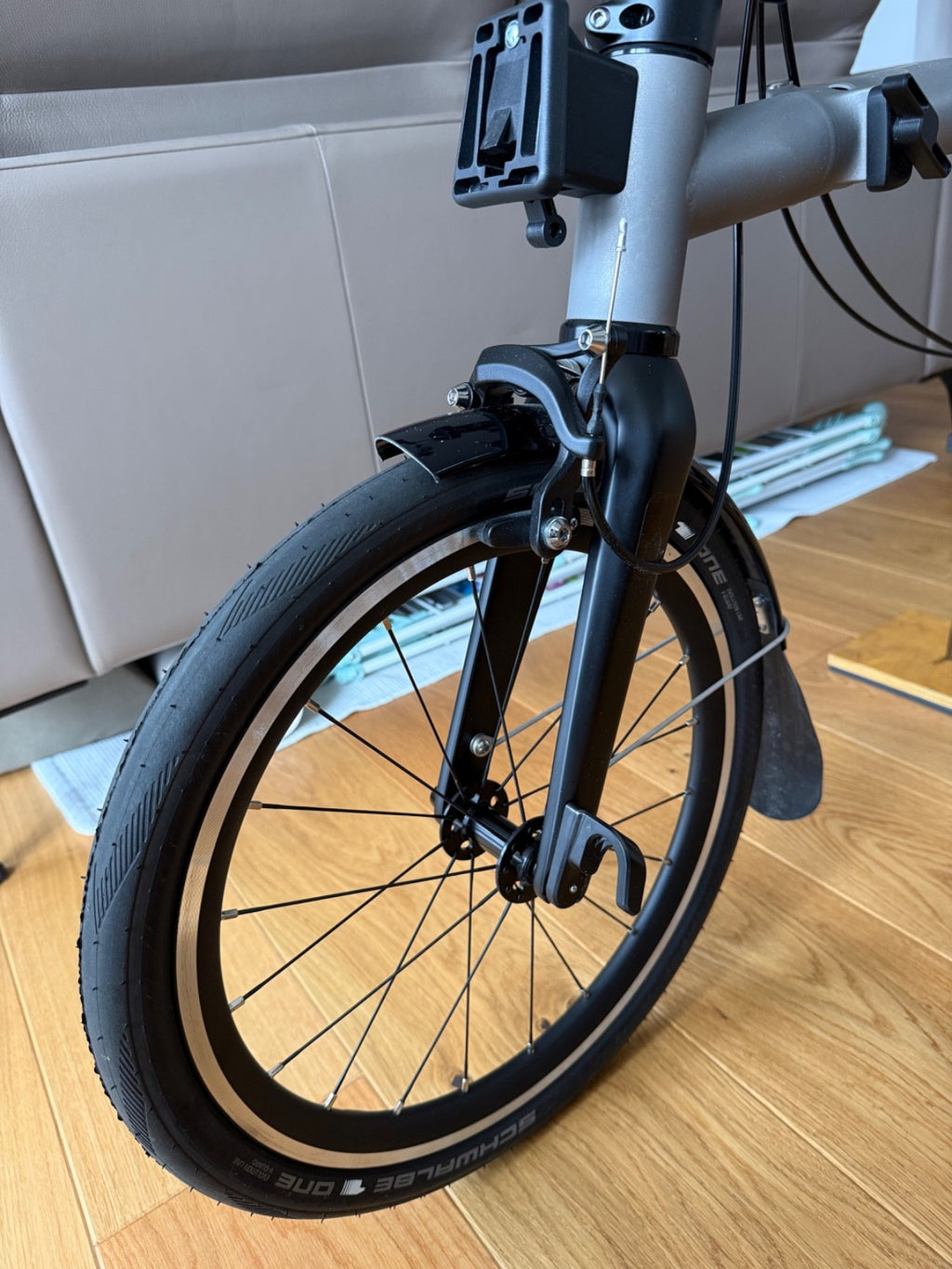 Brompton T-Line 4-Speed Titanium Folding Bike Low Handlebar- Excellent Condition