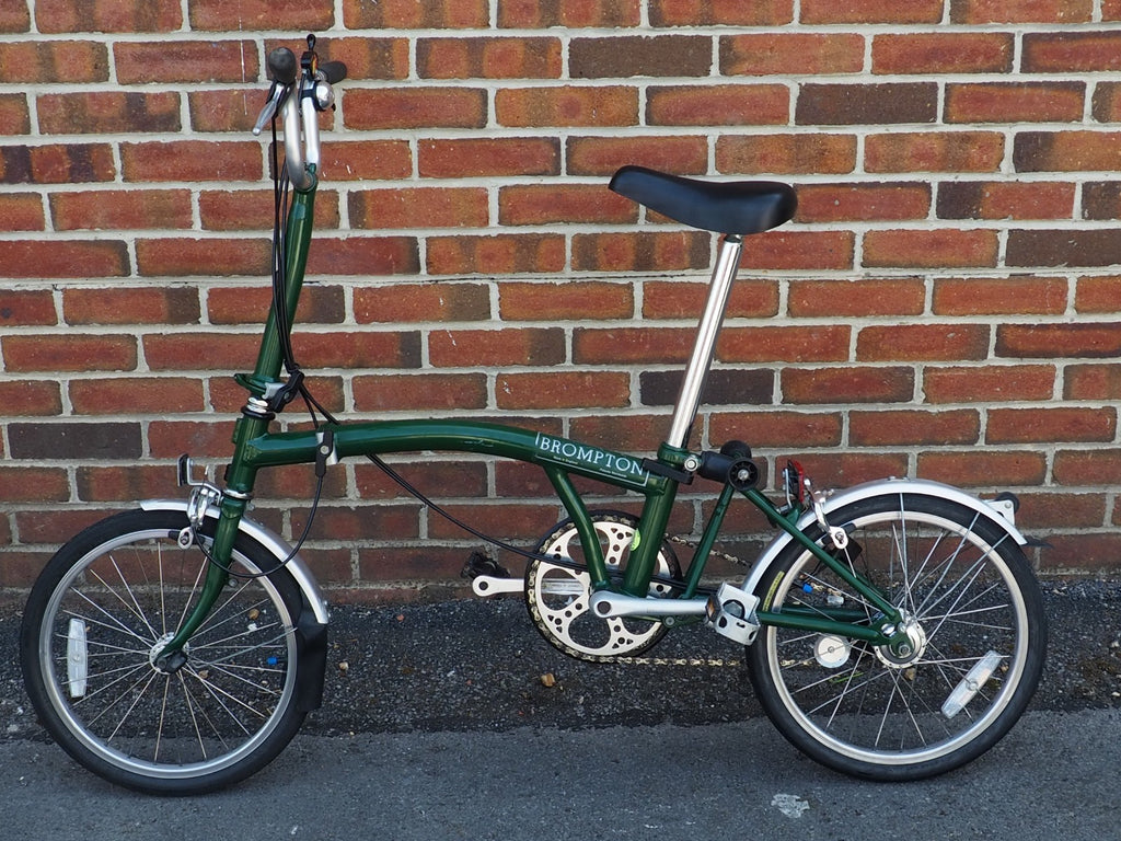 Brompton M3L Folding Bike, Green, 3-Speed, Original Owner Since 2000, Low Miles