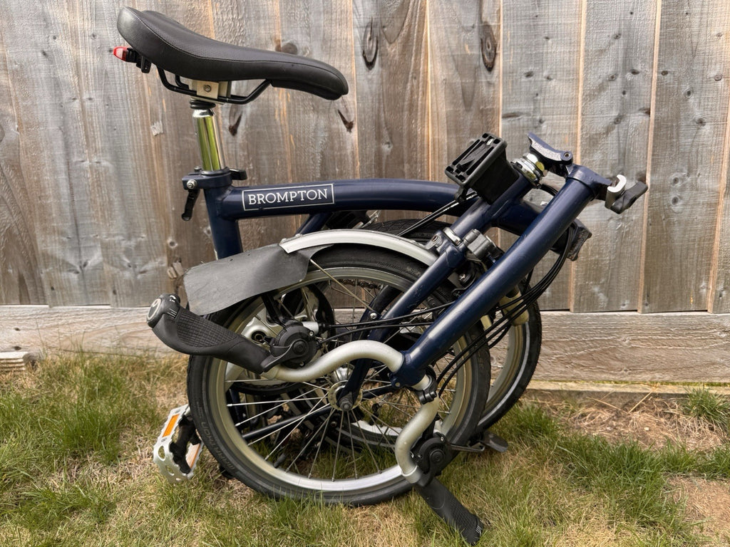 Brompton 16in Folding Bike Blue 3-Speed Hub Gears Mudguards Reflectors