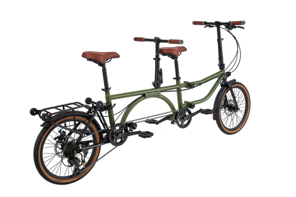 Ecosmo 20" Wheel New 4-Way Folding Steel Tandem Bicycle Bike 7 Speeds - 20TF02GN