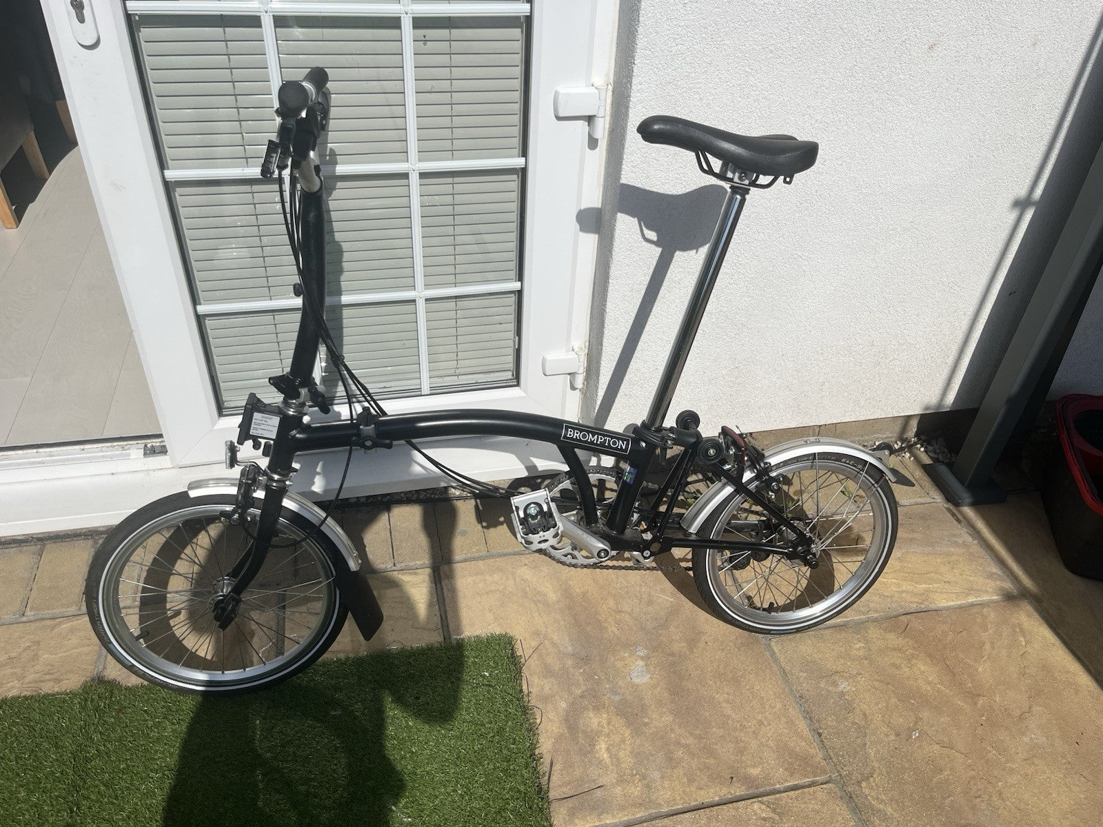 Brompton Folding Bike 16 in Wheels Black/Silver with Mudguards & Reflectors