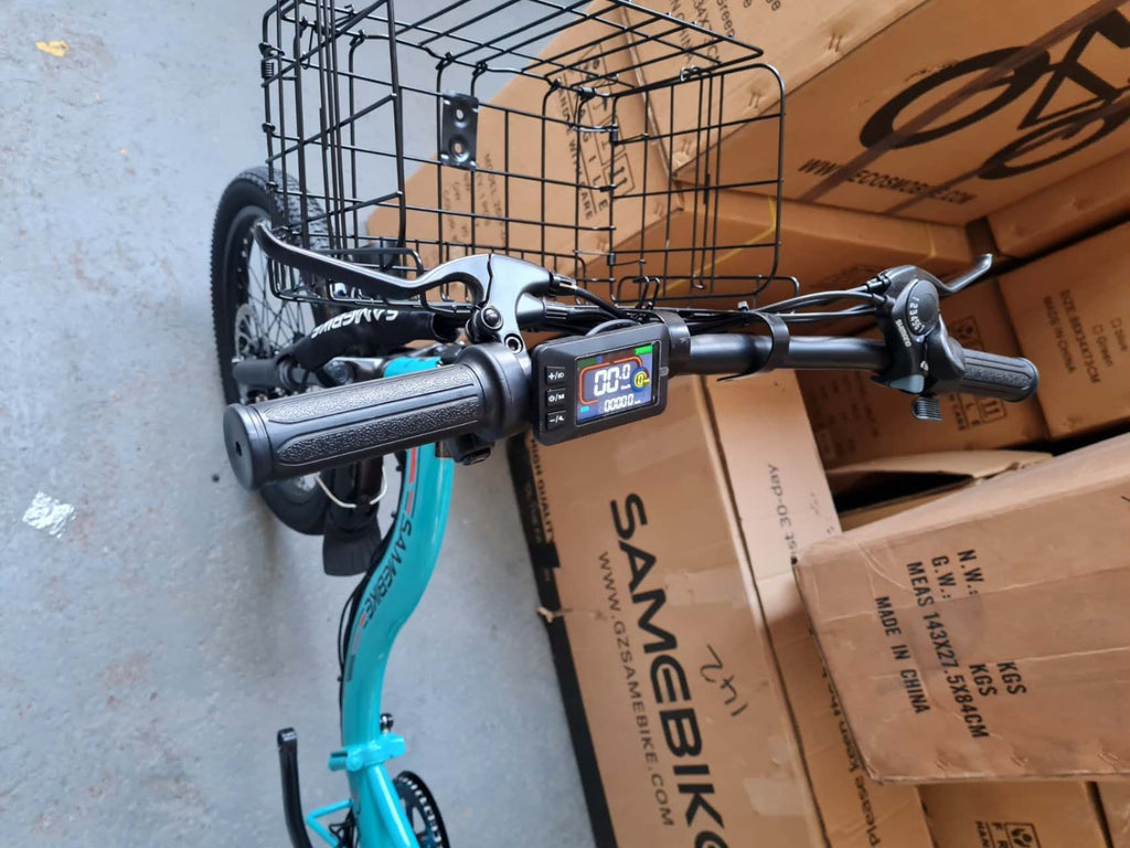 20" Portable Commuter Bike 36V 12AH Folding City Bike 7 Speed -CY20R Light Blue