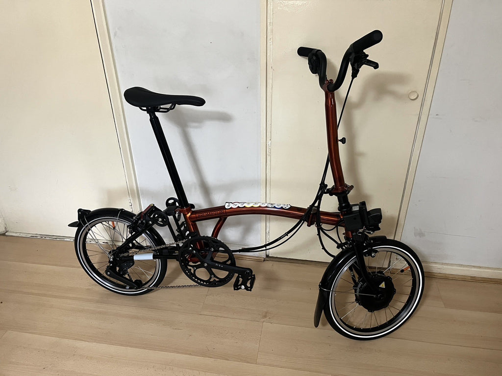 Brompton Ele ctric P Line Urban folding bike, 2024  Flame Lacquer, One size New