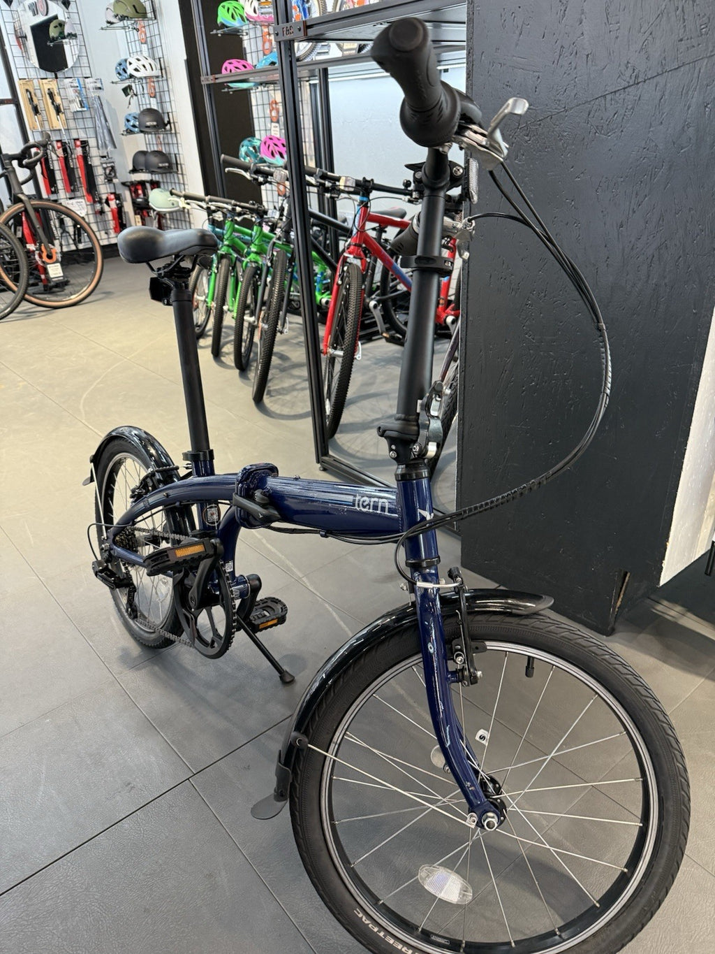 Tern 20in Folding Bike Blue 7-Speed Derailleur V-Brakes Mudguards Kickstand