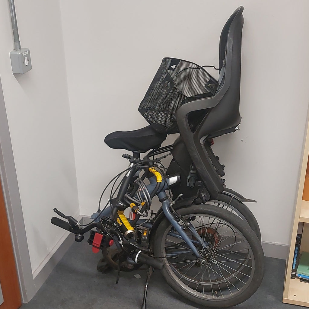 Decathlon Folding Bike With Basket And Kids Seat And Lock