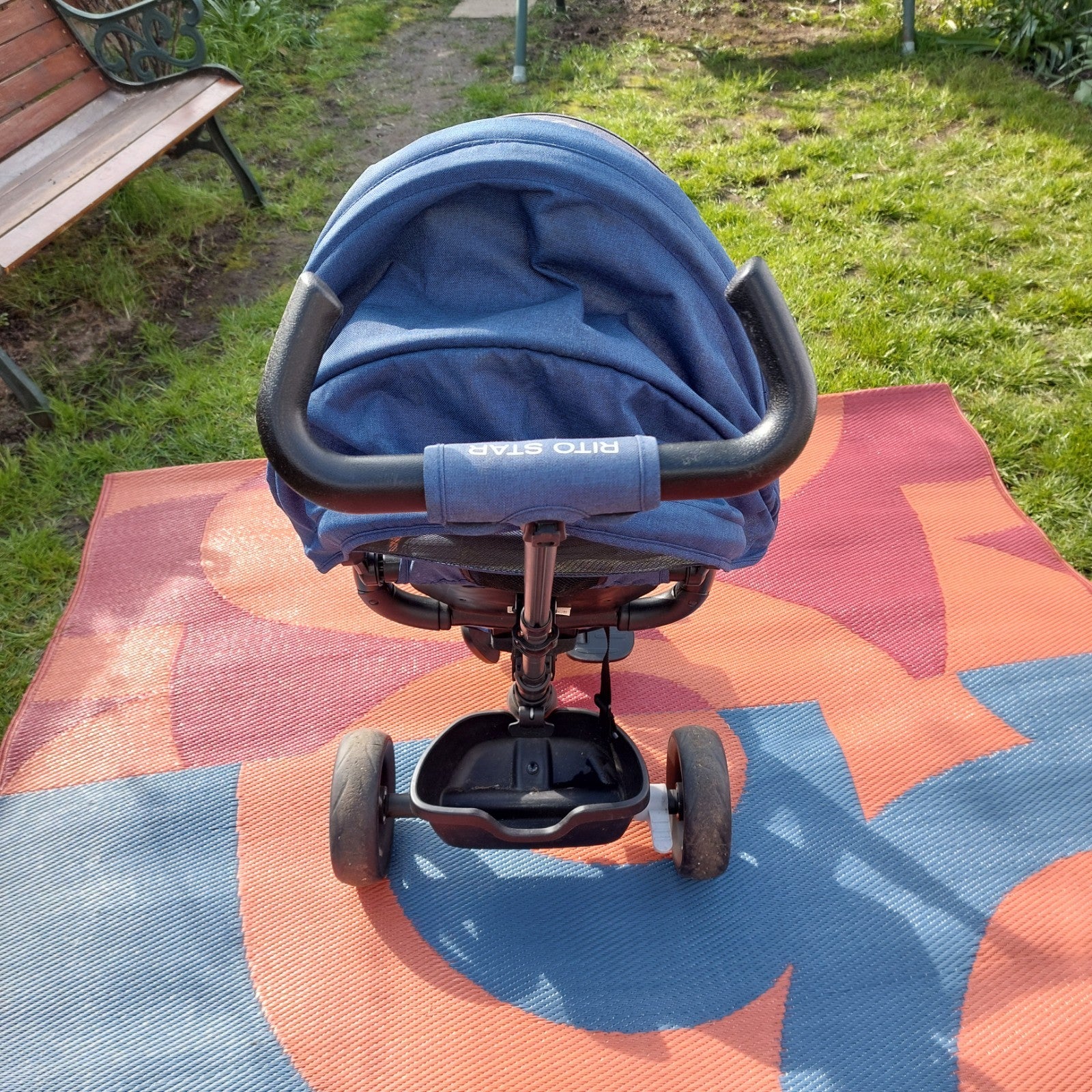 QPlay Rito Star Folding Trike Bike, Blue, With Sun Canopy