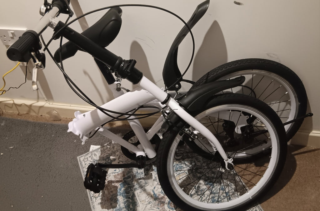 White Folding Bicycle 20 inch Wheel Compact Adult Foldable City Commuter BikeNEW