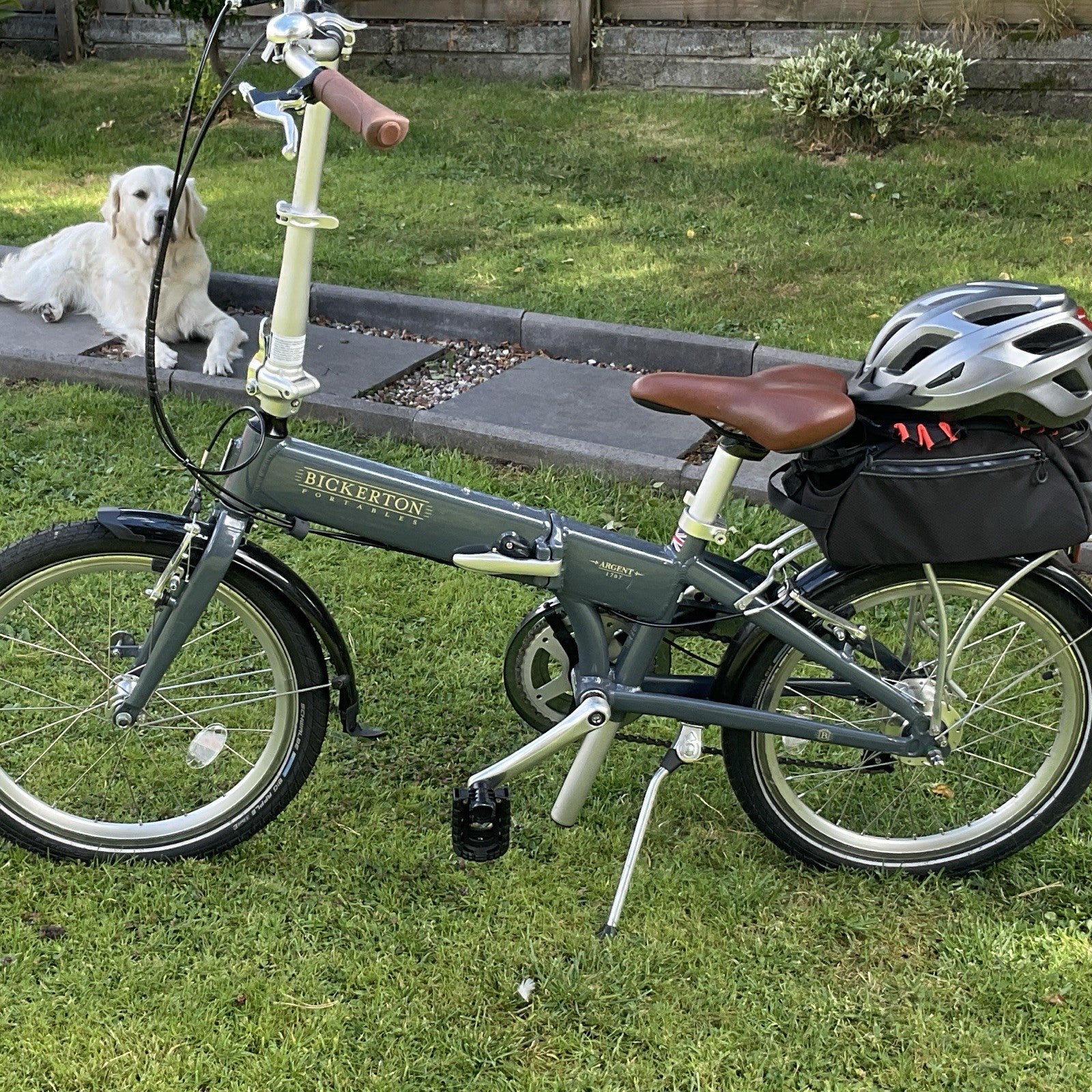 Bickerton Argent 1707 Folding Bike 16in Grey with Mudguards Rear Rack