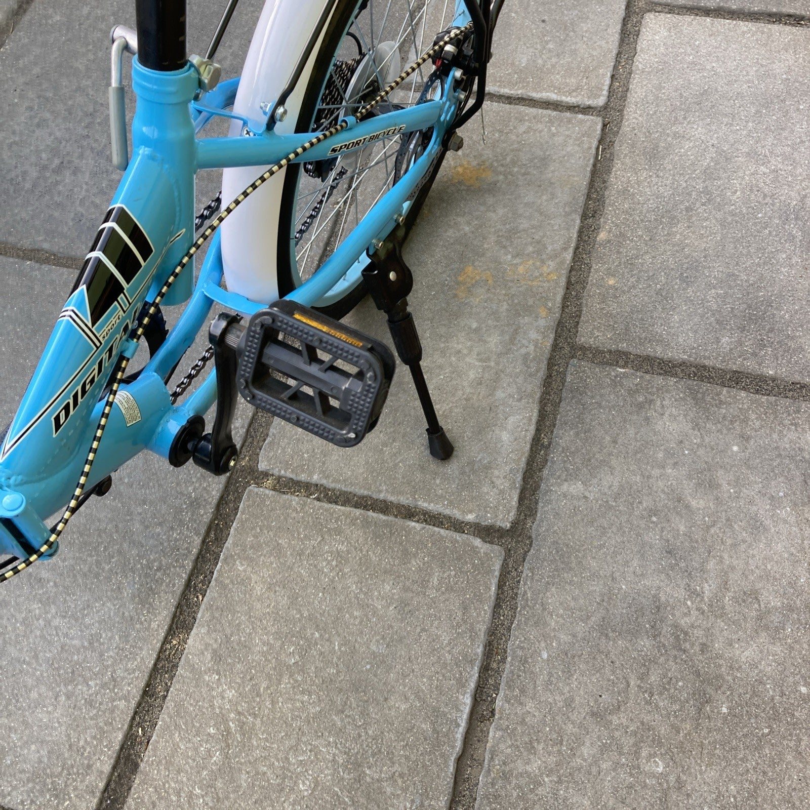 Digital Folding Blue Bike Carbon Steel 7 Speed Unisex Custom Design For UK