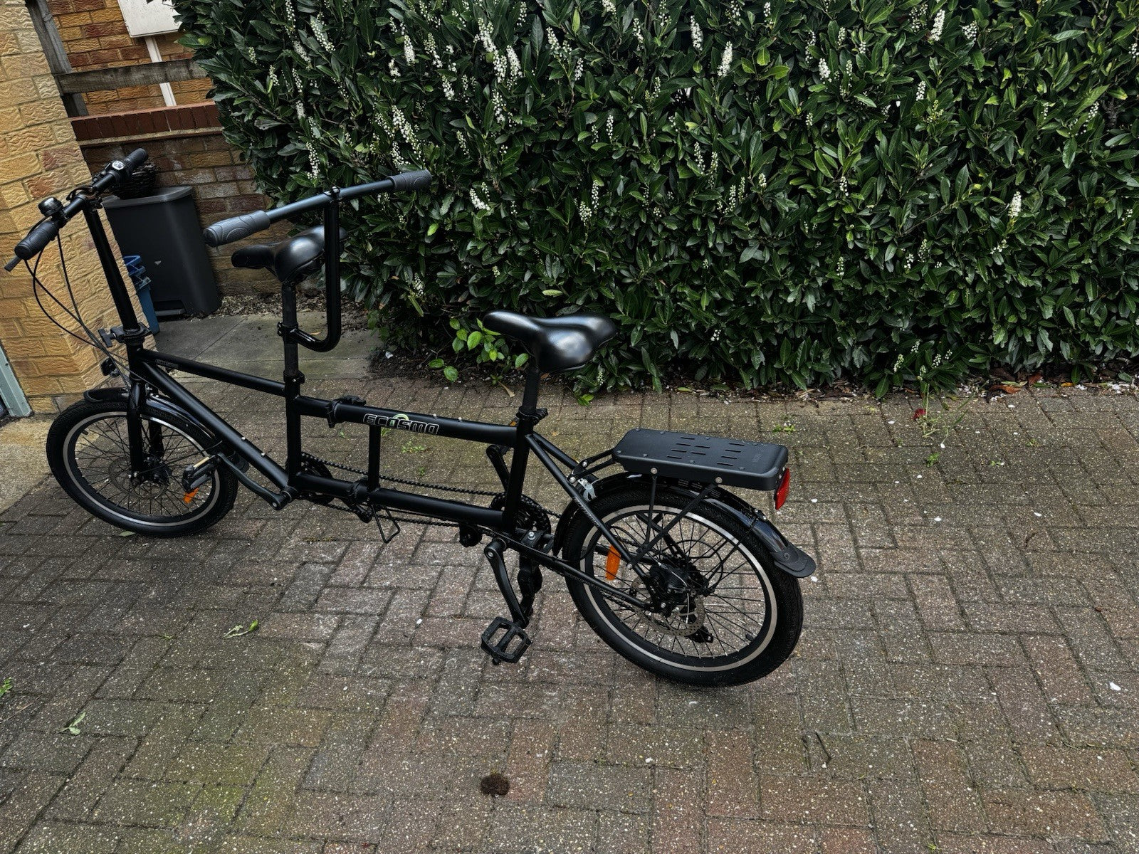 Ecosmo 20TF01BL 20 Inch Wheel Folding Tandem Bicycle Bike - Black