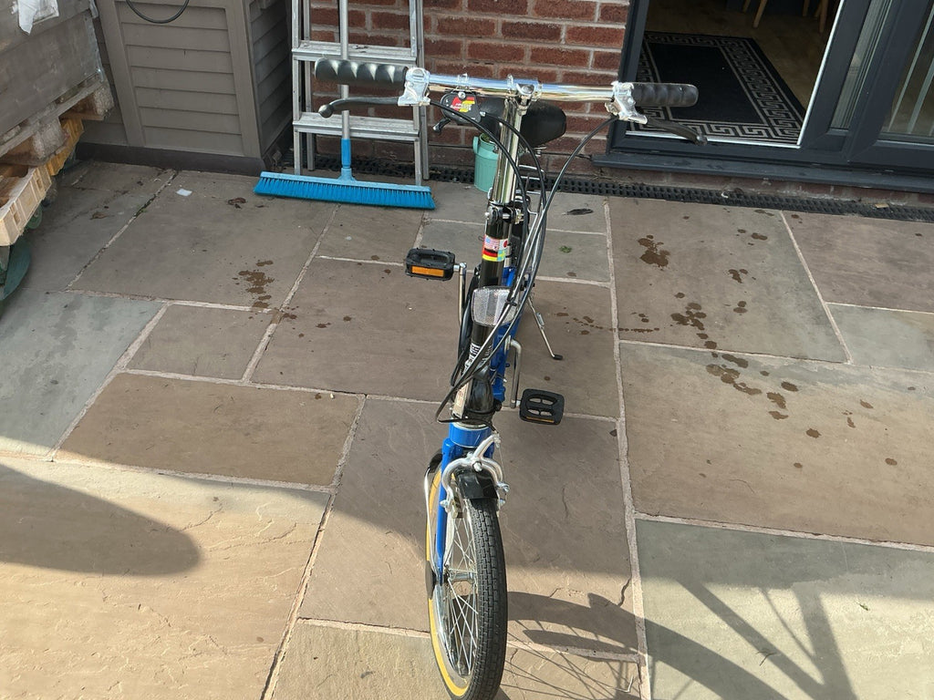 Vintage Bickerton ‘Californian’ Folding Bike Blue Rear Rack Mudguards Carry Bag