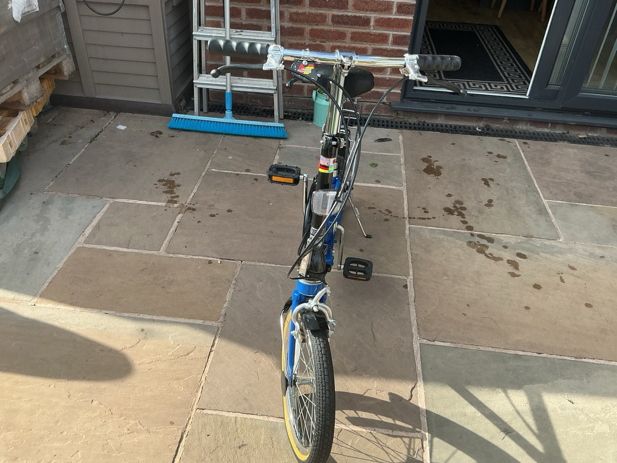 Vintage Bickerton ‘Californian’ Folding Bike Blue Rear Rack Mudguards Carry Bag
