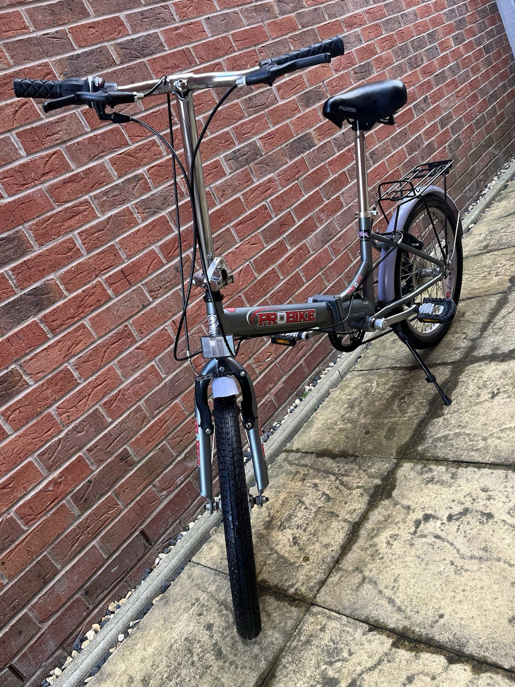 Enfold Probike Foldable Travel Bicycle 6 Gears, Silver Frame, 20" Wheels