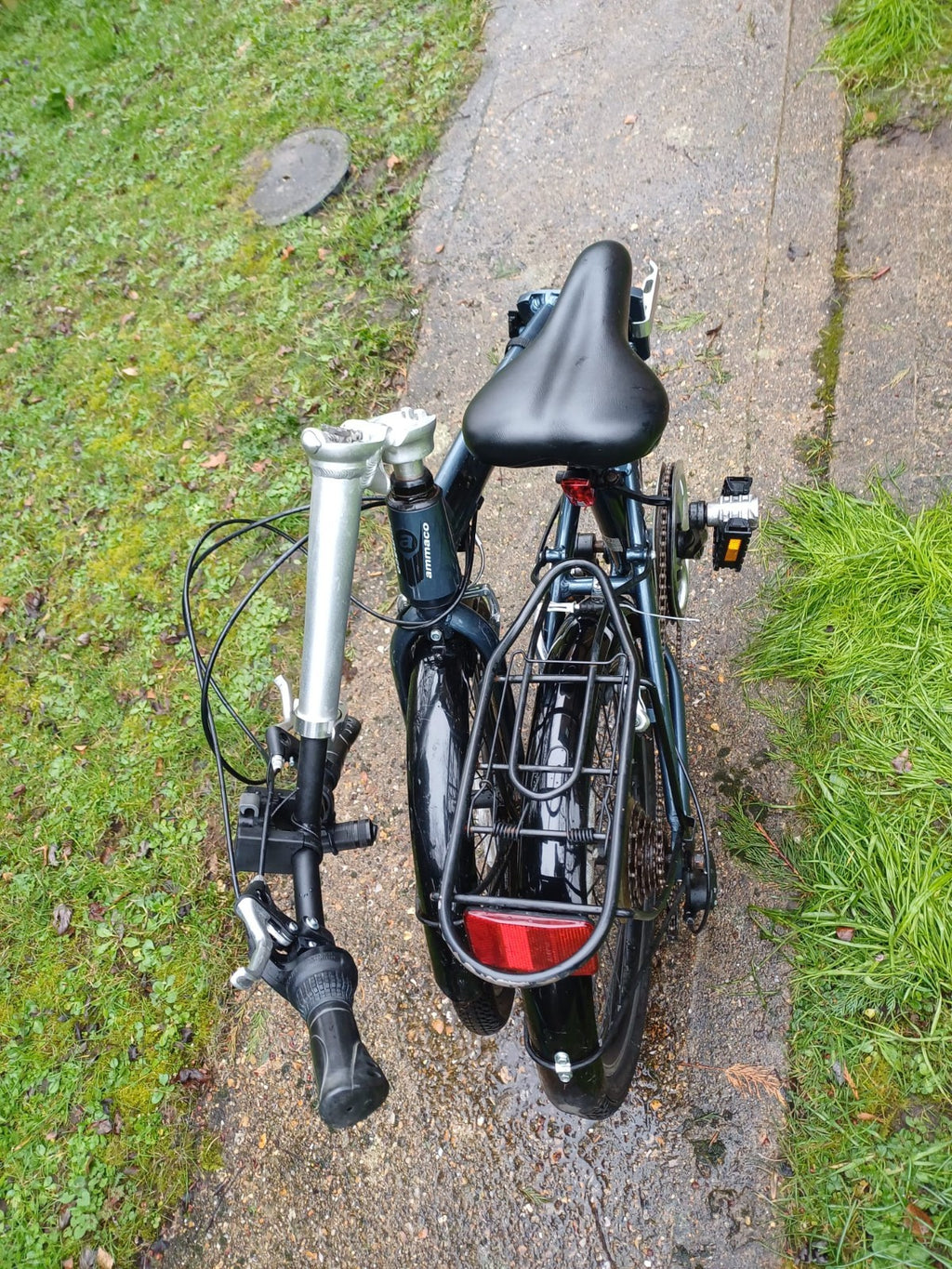 Ammaco Pakka Lite Folding Bike 20'' silver blue lightweight alloy folder