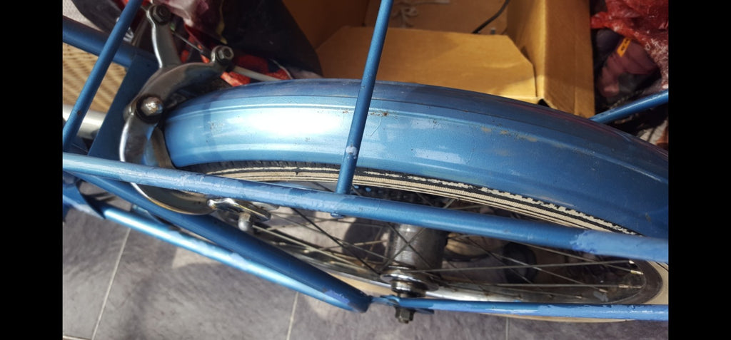 Hercules Folding Bike 20in Blue Rear Rack Mudguards Cruiser Bars
