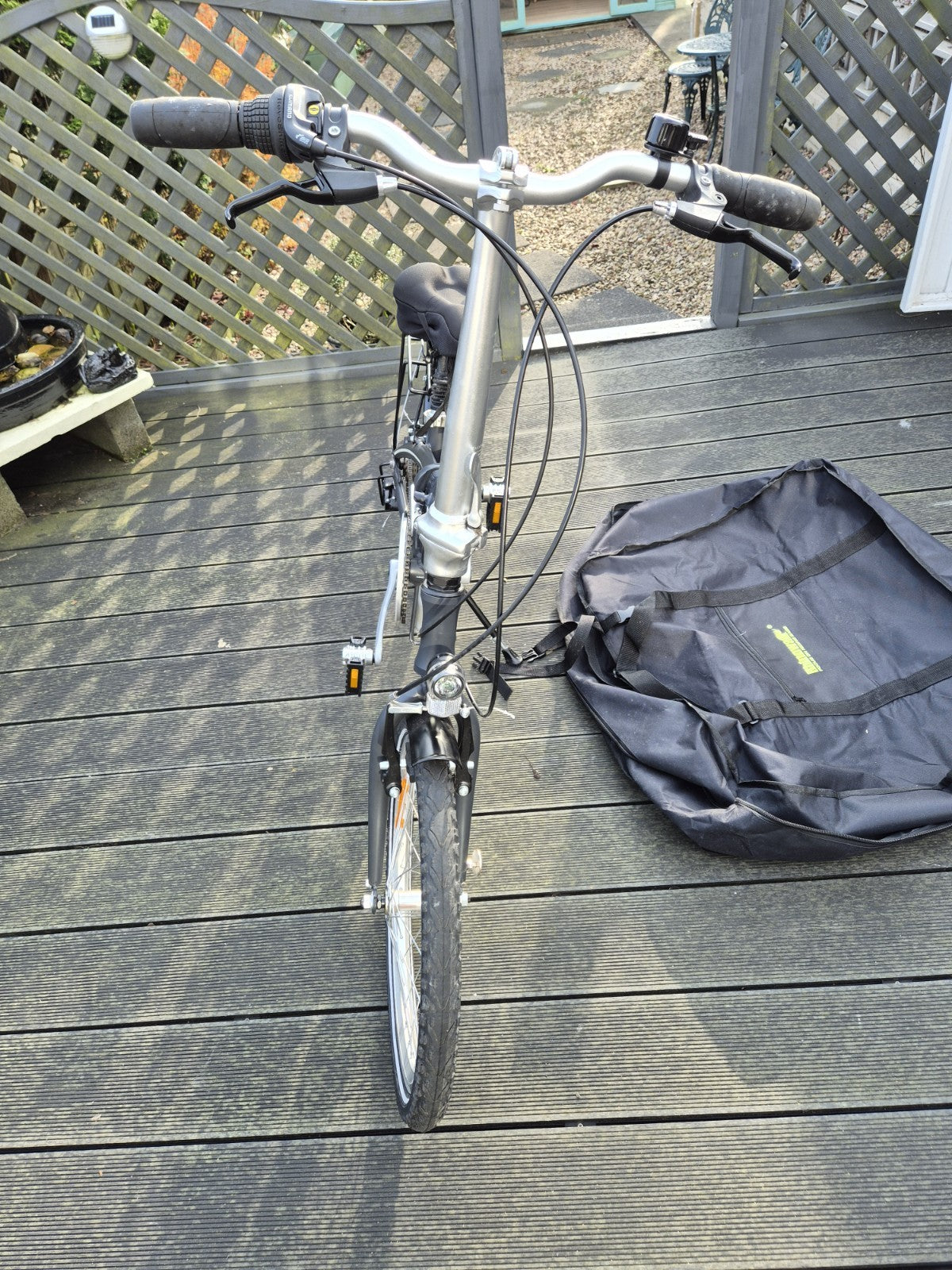 ORUS 20in Folding Bike Grey 7-Speed Grip Shifter V-Brakes Rear Rack