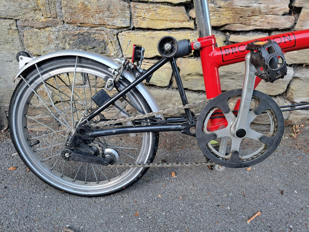 Brompton Folding Bike with 5-speed Hub Gear,  Red & Black