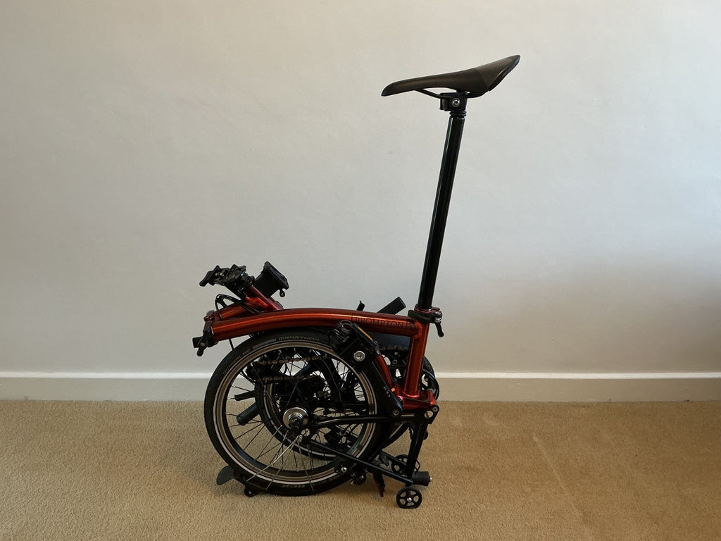 Brompton C Line Flame Red Lacquer low bar 6 speed