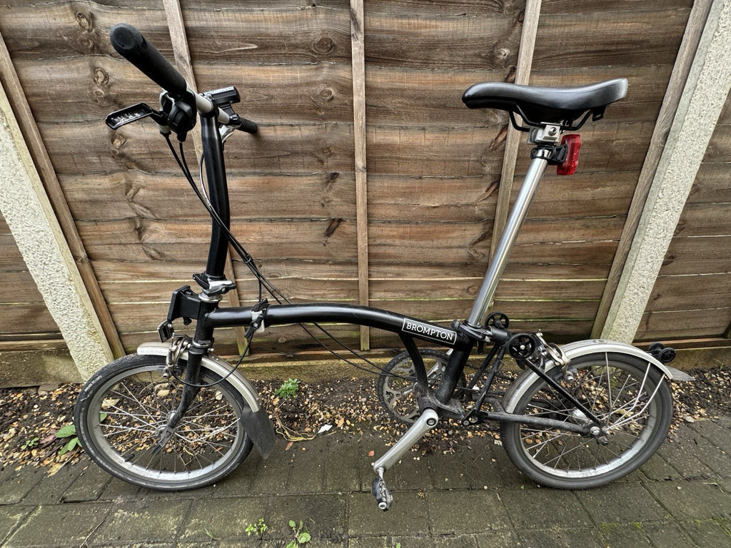 Brompton S2L Folding Bike Black Edition With Brooks Saddle And Clipless Pedals