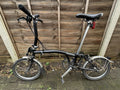 Brompton S2L Folding Bike Black Edition With Brooks Saddle And Clipless Pedals