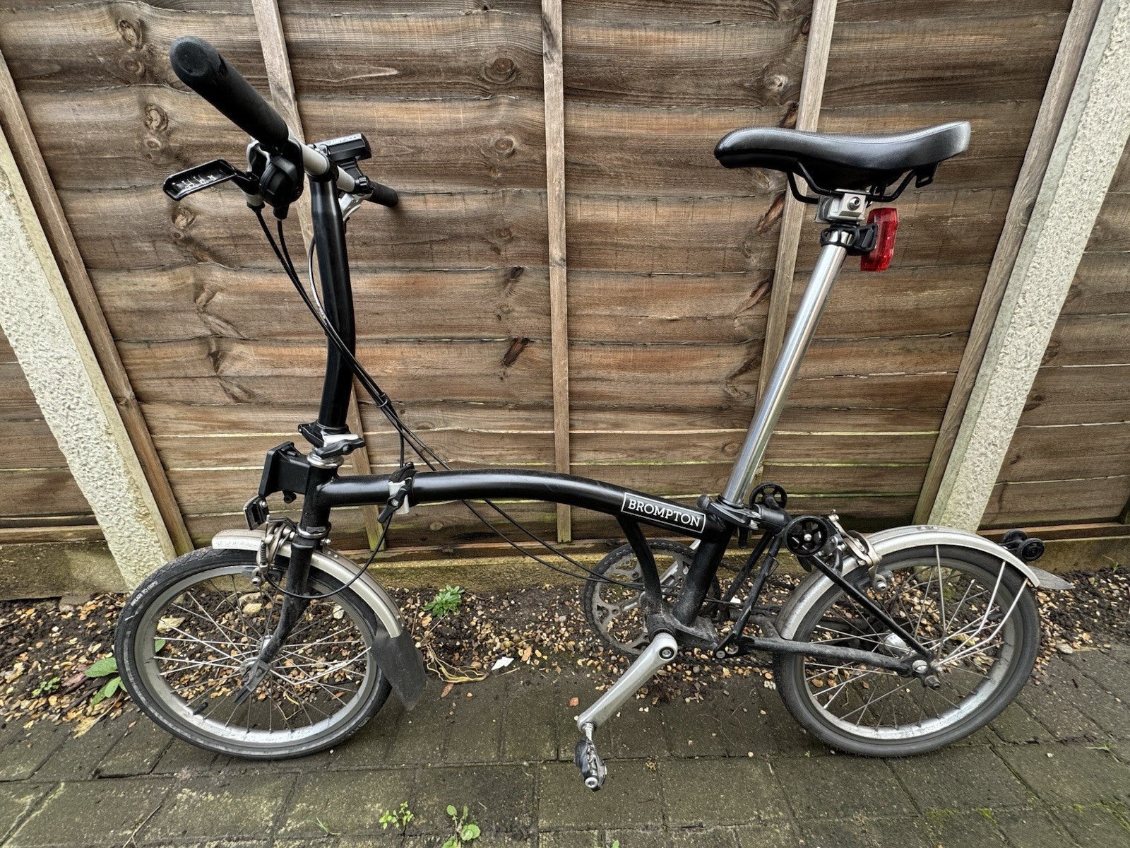 Brompton S2L Folding Bike Black Edition With Brooks Saddle And Clipless Pedals