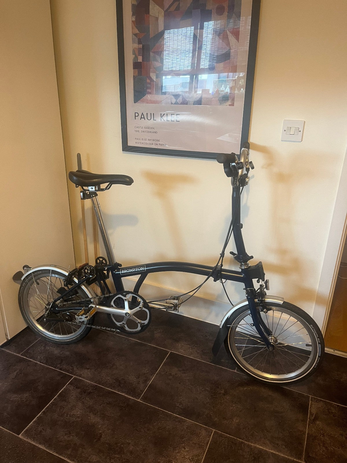 Brompton Folding Bike 3-Speed dark blue good condition
