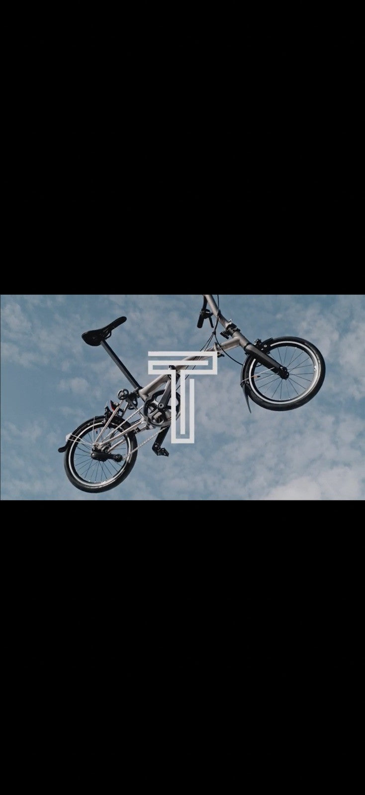 Brompton T Line Folding Bike 4-Speed 16in Wheels Titanium Blasted Titanium