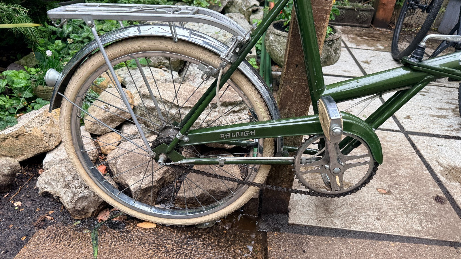 Folding Stow Away Retro Rare Green Bike