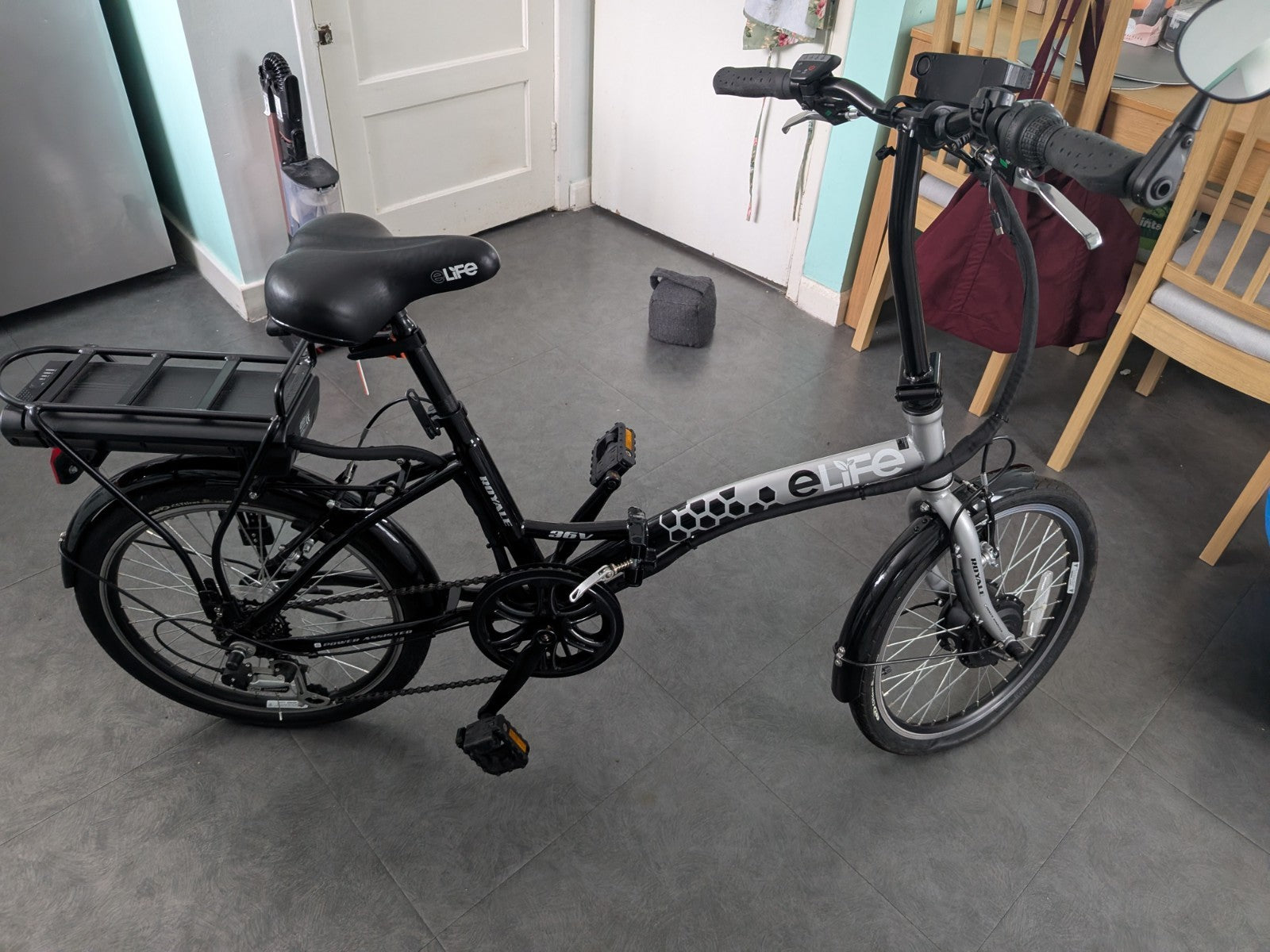 eLife Infusion Power Assisted Folding Bike 36v 20-inch wheels Grey