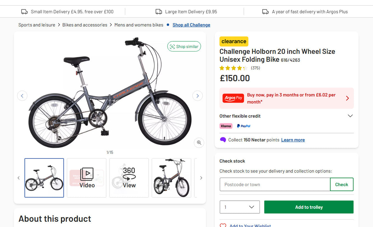 Challenge Holborn Folding Bike Unisex, 20-inch