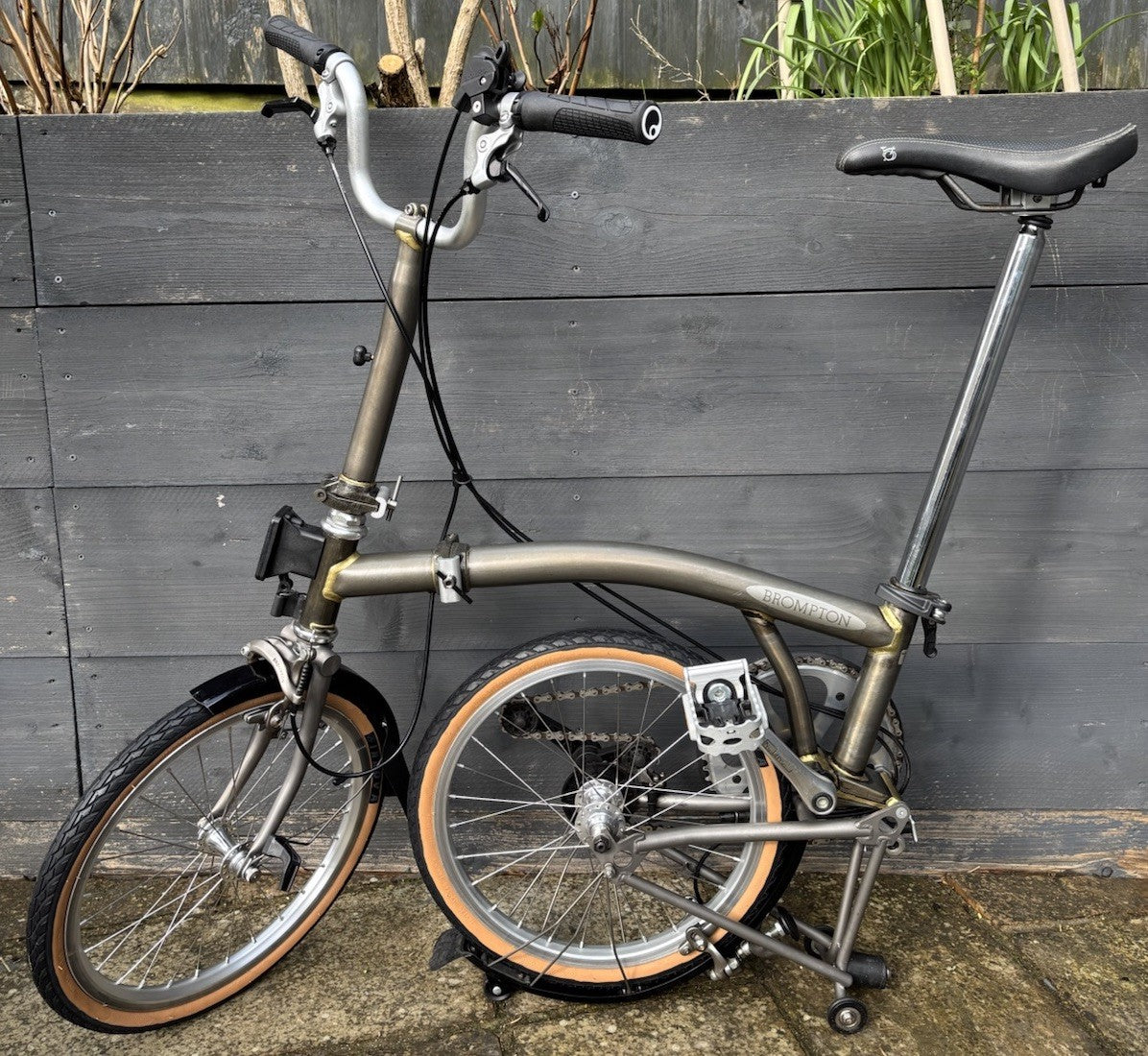 Brompton M2L-X Superlight Raw Titanium Ti / P Line Folding Bicycle - Hardly Used