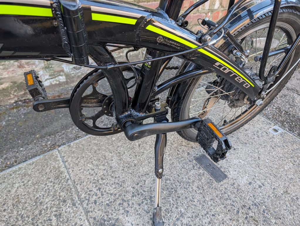 Carrera Crosscity Folding Bike – NEW Battery – Includes Panniers & Lights