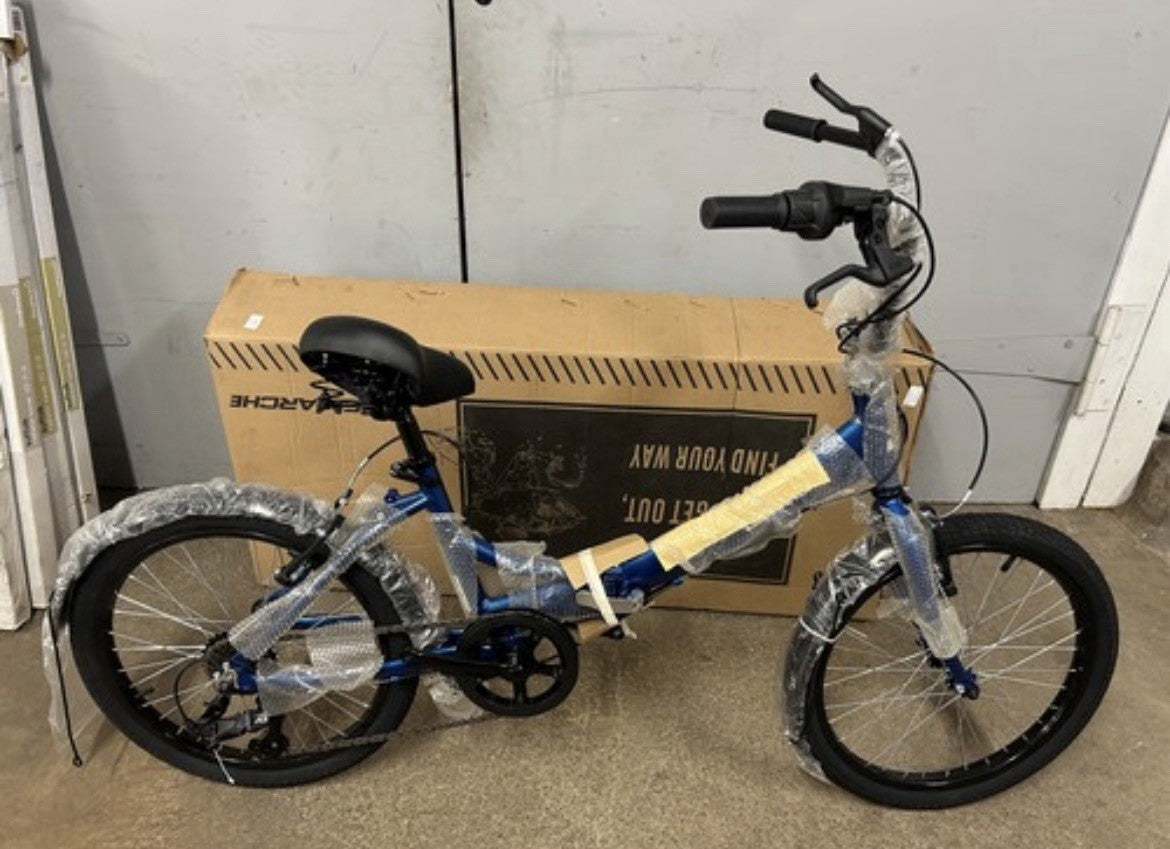 Demarche Folding Bike Unisex 20 Inch Blue Compact Commuter Bicycle Aluminium New