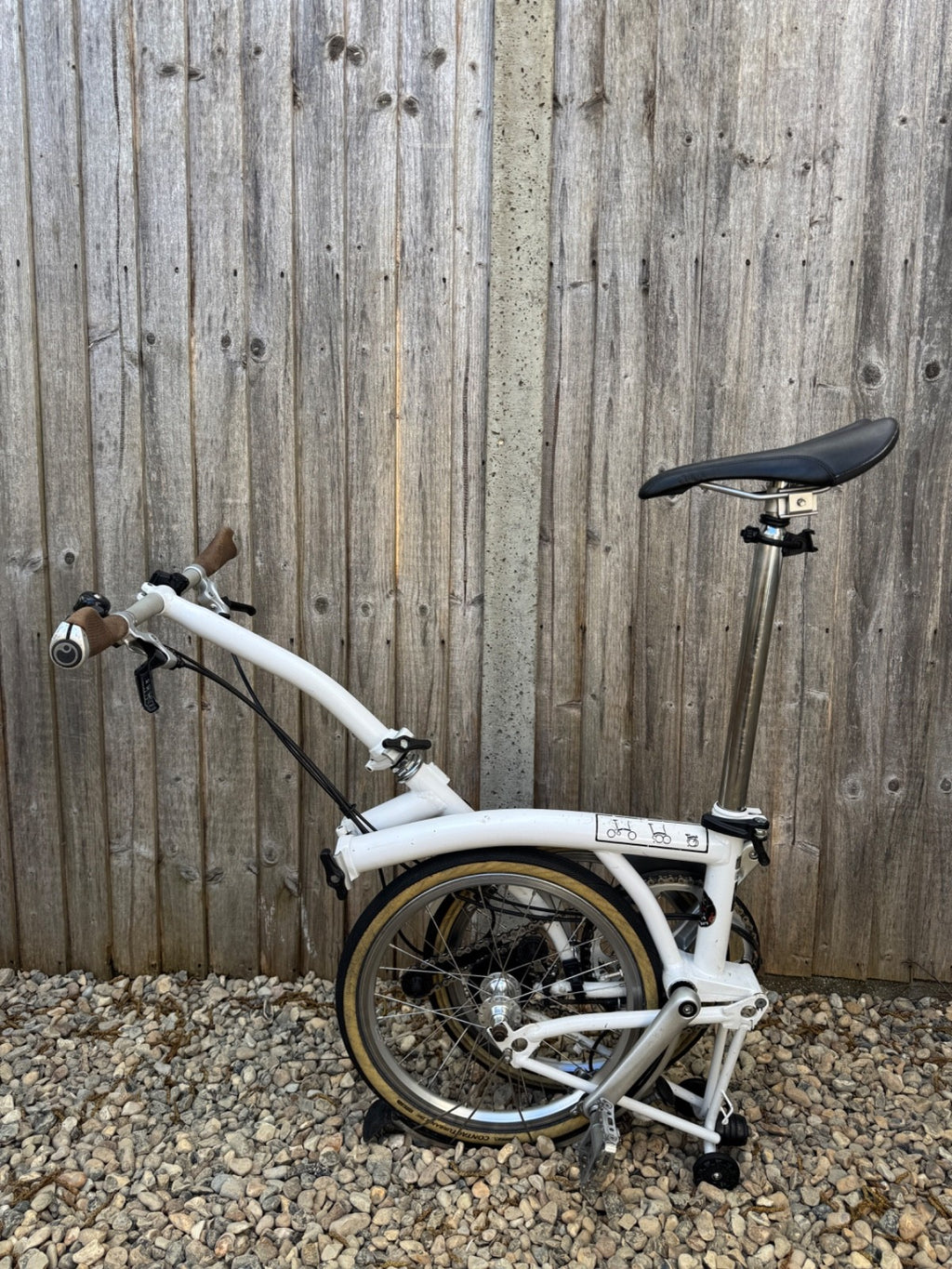 Brompton S2L Folding Bike White Good Condition