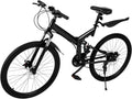 21-Speed Folding Mountain Bike 26 Carbon Steel Frame Dual Disc Brakes Suspension
