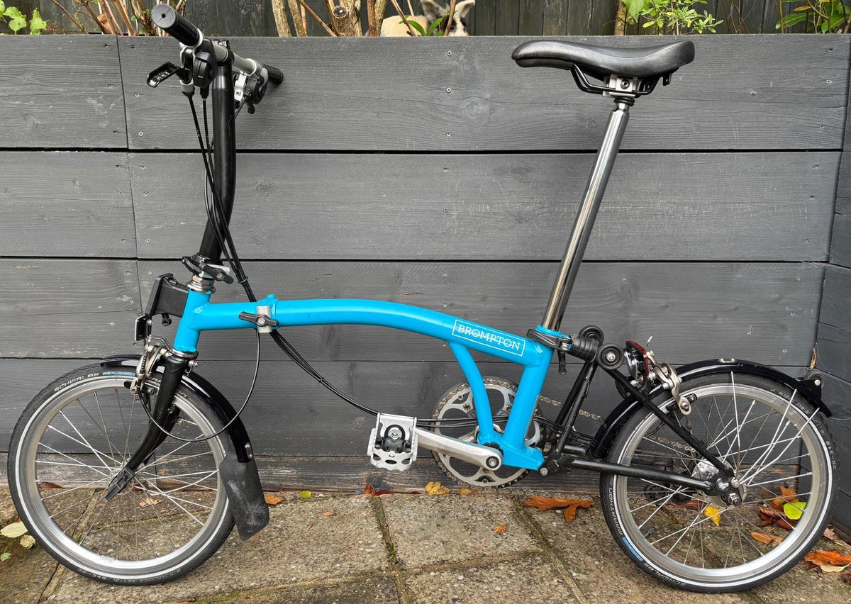 Brompton S6L Urban C Line Folding Bicycle 6 Speed in Lagoon Blue / Black - Used